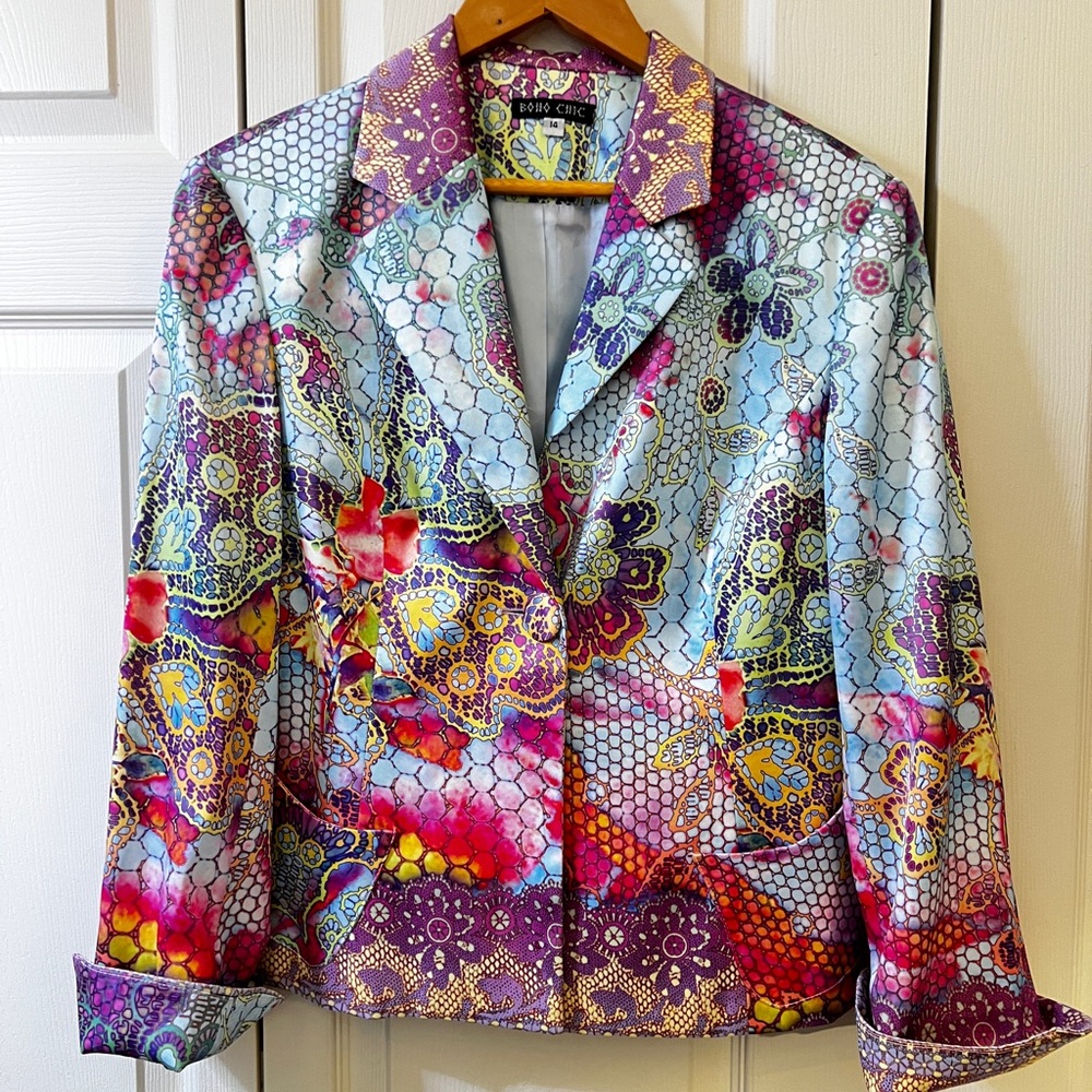 Boho Chic Multicolor Women's Blazer